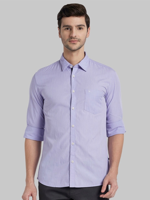 

Parx Men Purple Slim Fit Micro Checks Checked Casual Shirt