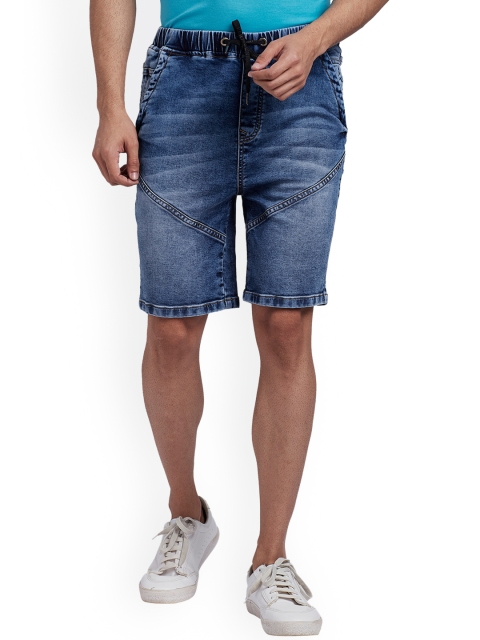 

Parx Men Blue Washed Denim Shorts