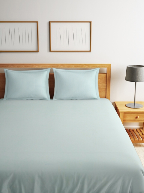 

Raymond Home Blue Cotton 180 TC Fine Double Bedsheet with 2 Pillow Covers