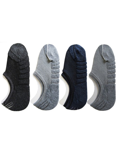 

RC. ROYAL CLASS Men Pack Of 4 Patterned Shoe Liner Socks, Grey