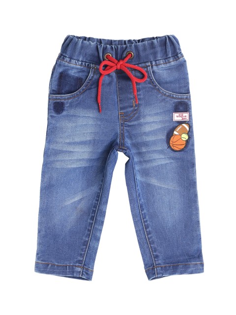 

612League Boys Blue Classic Slim Fit Heavy Fade Stretchable Jeans