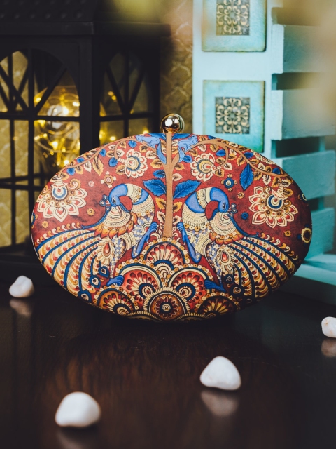 

NR By Nidhi Rathi Women Multicolored Batik Print Box Clutch, Multi
