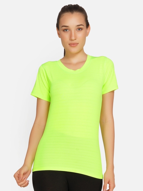 

NEU LOOK FASHION Women Lime Green V-Neck Raw Edge T-shirt