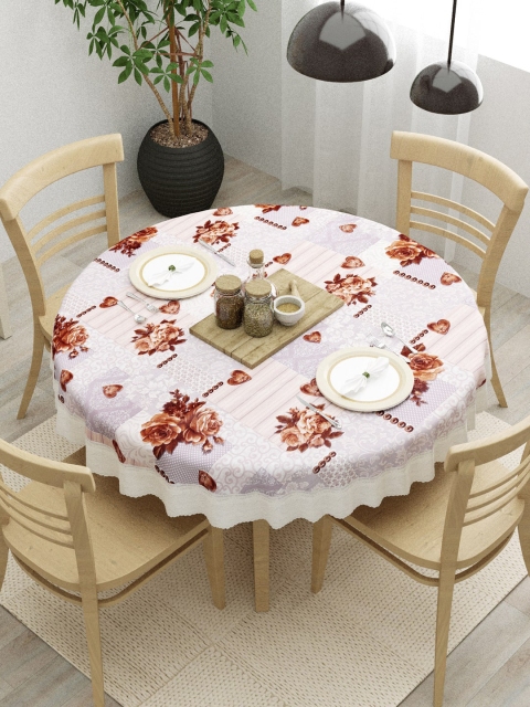 

Clasiko Off- White & Brown Printed 4 Seater Table Cover