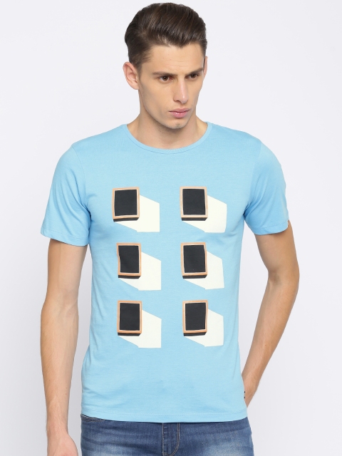 

HRX by Hrithik Roshan Men Blue Printed Round Neck T-shirt