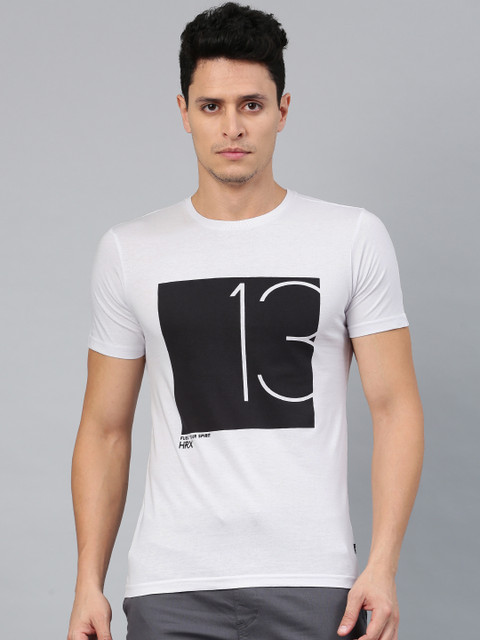

HRX by Hrithik Roshan Men White Printed Round Neck T-shirt
