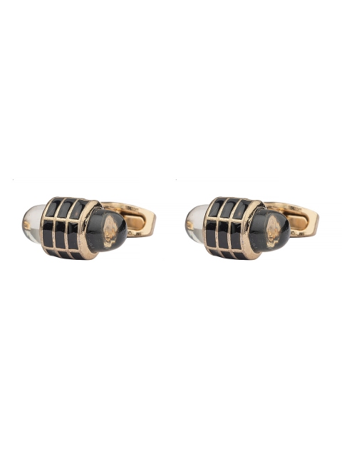 

The Tie Hub Men Gold-Plated & Black Geometric Brass Cufflinks