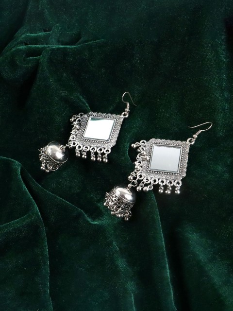 

Krelin Silver-Plated German Silver Jhumkas Earrings