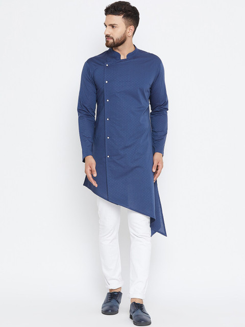 

Hypernation Men Blue Kurta
