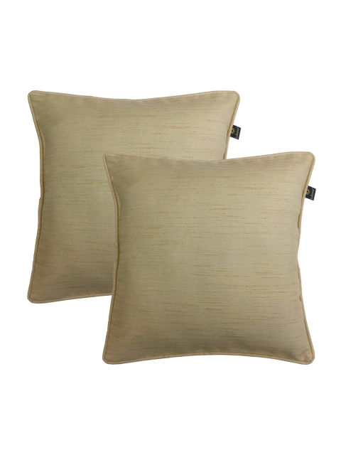 

Lushomes Beige Set of 2 Square Cushion Covers