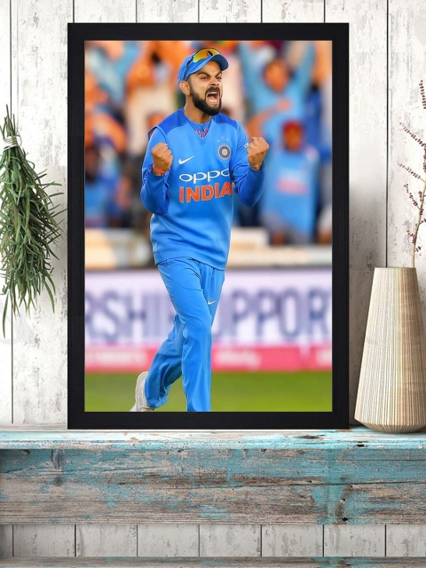 

Gallery99 Virat Kohli Texture Paper Framed Wall Art, Blue