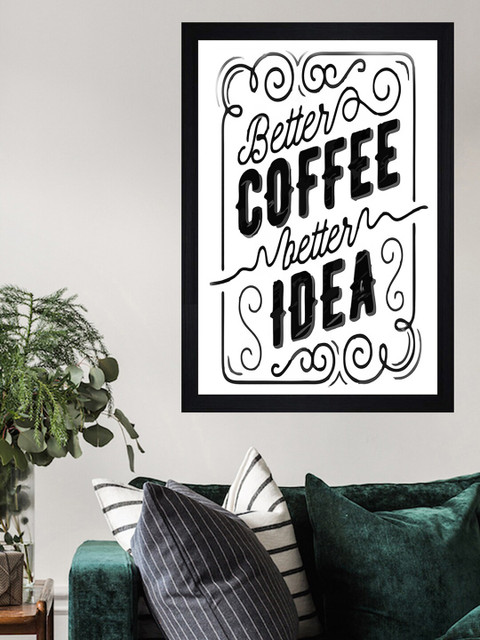 

Gallery99 White Better Coffee Better Idea Texture Paper Framed Wall Art