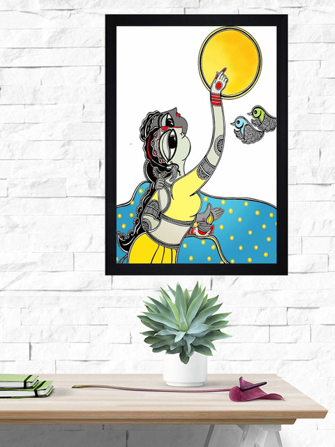 

Gallery99 Yellow Indian Traditional People Art Texture Paper Framed Wall Art