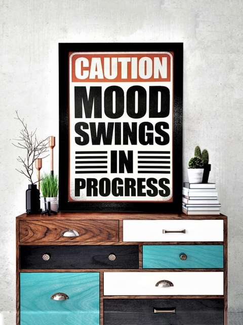 

Gallery99 Caution Mood Swing In Progress Art Print Texture Paper Framed Wall Art, White