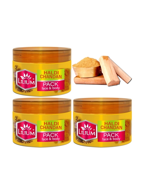 

Lilium Set of 3 Haldi Chandan Vegan & Cruelty-Free Face Pack - 250 g each, Yellow