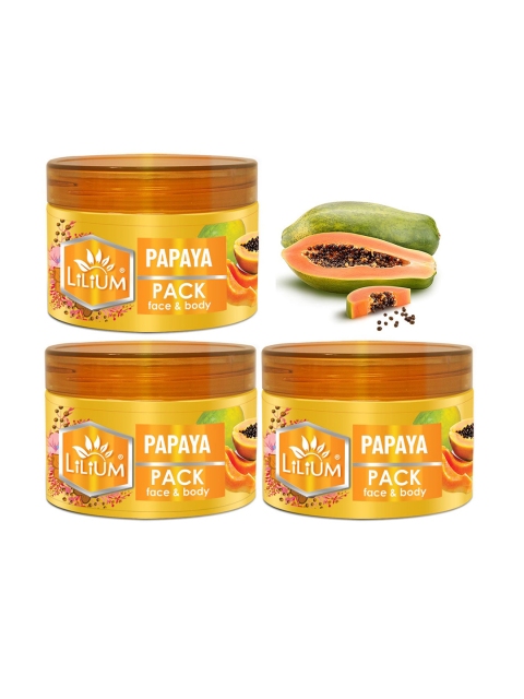 

Lilium Set Of 3 Papaya Glow Face Pack 250g, Yellow