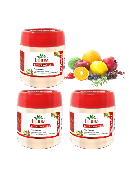 

Lilium Set Of 3 Women Fruits Face Pack Depigmentation and Tan Removal 500ml, Na