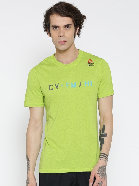 

Reebok Men Lime Green RCF Poly Blend G2 Printed Round Neck T-Shirt