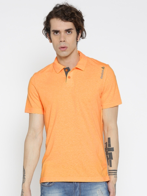 

Reebok Men Orange CO Solid Polo Training T-Shirt