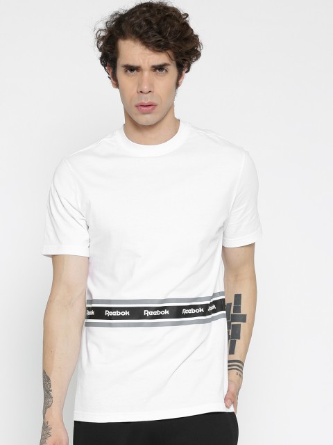 

Reebok Classic Men White F Tape Printed Detail Round Neck T-Shirt