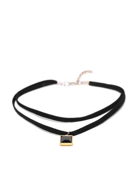 

Shining Diva Black Dual-Stranded Choker Necklace