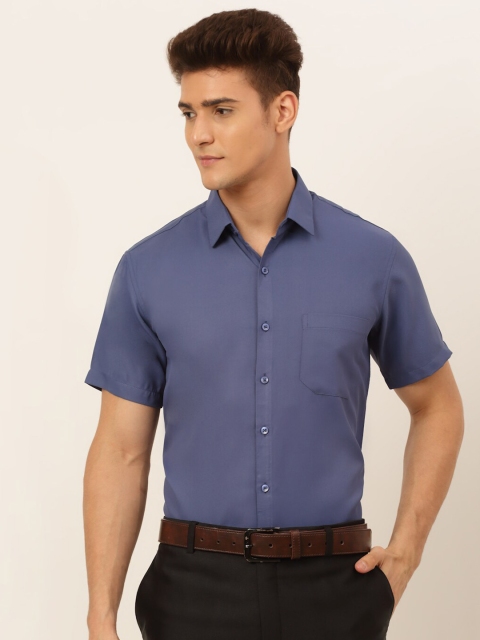 

JAINISH Men Blue Cotton Solid Formal Shirt's