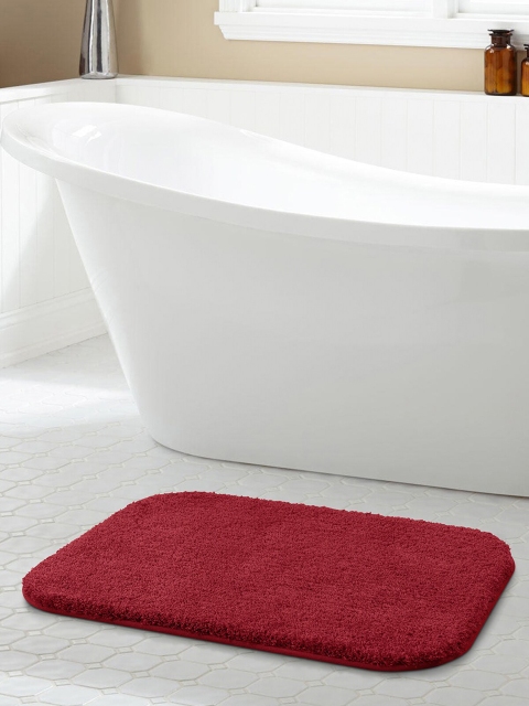 

OBSESSIONS Maroon Solid 2200 GSM Anti-skid Bath Rug