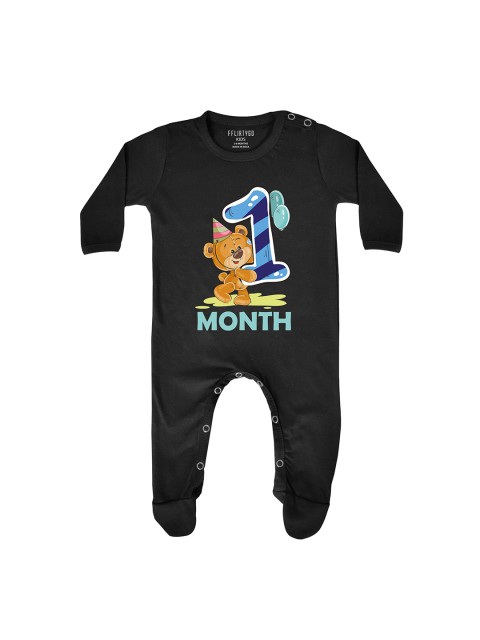 

FFLIRTYGO Unisex Kids Black & Blue Printed Jumpsuit