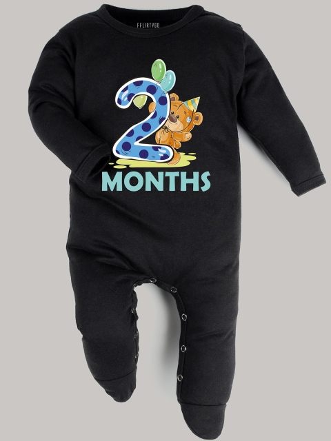 

FFLIRTYGO Unisex Kids Black & Blue Printed Jumpsuit
