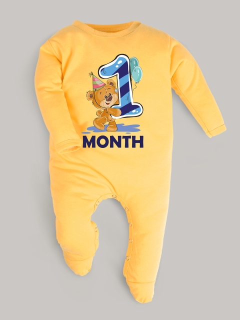 

FFLIRTYGO Unisex Kids Yellow Printed Rompers