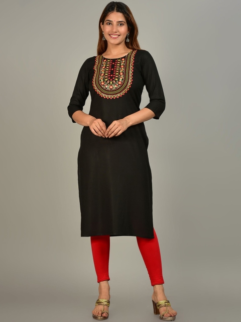 

Meeranshi Women Black Embroidered Thread Work Kurta