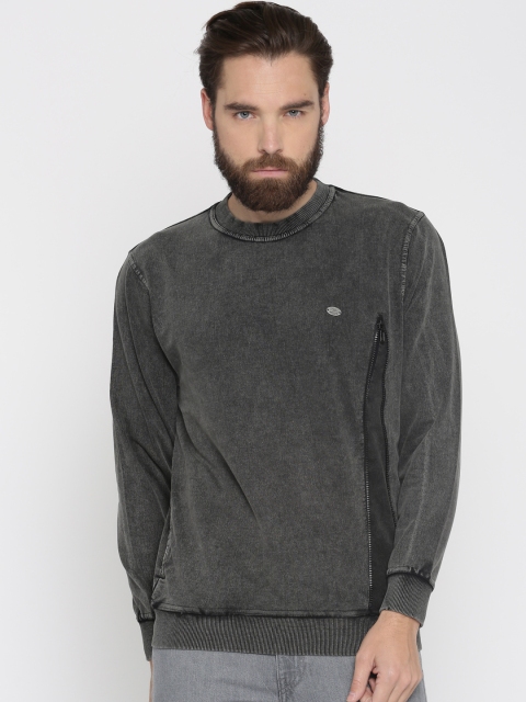 

Roadster Men Charcoal Grey Solid Sweatshirt