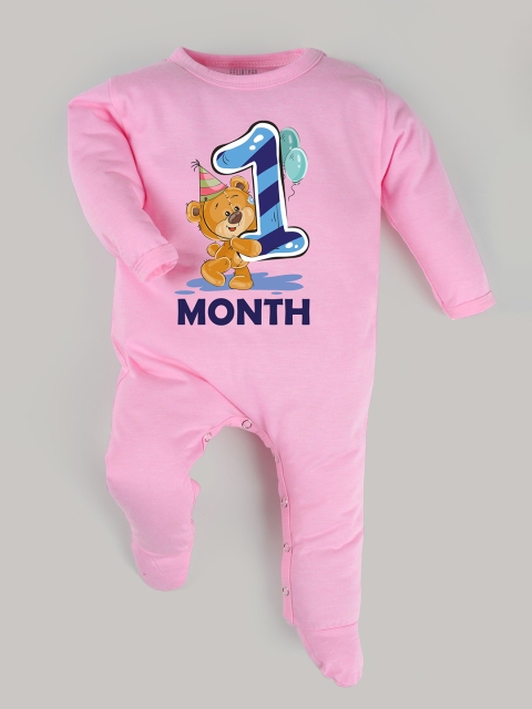 

FFLIRTYGO Unisex Kids Pink & Blue Printed Rompers