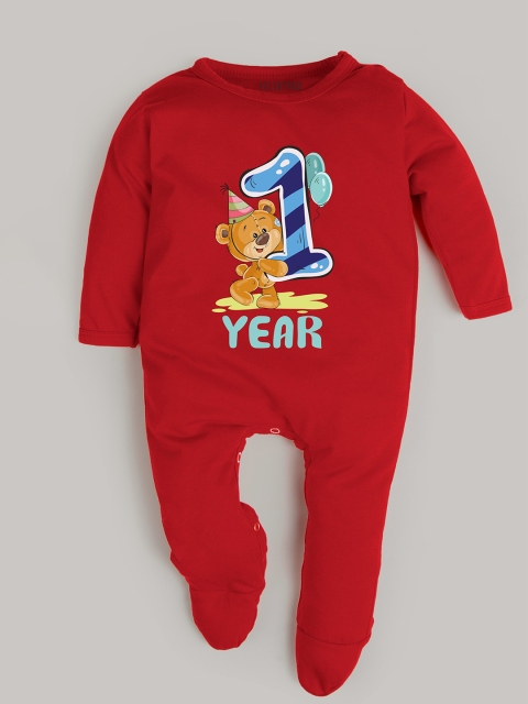 

FFLIRTYGO Unisex Kids Red Printed Rompers