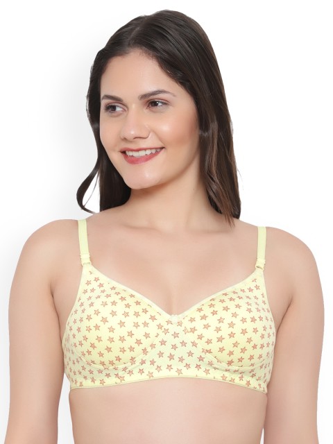 

KYODO Yellow & Pink Graphic Bra Lightly Padded