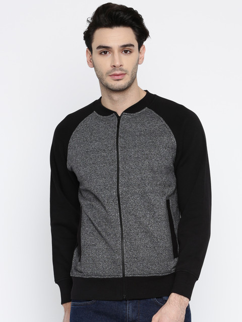 

Roadster Men Grey Solid Sweatshirt