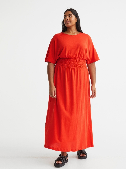 

H&M Plus-Size Red Pure Cotton Maxi Dress