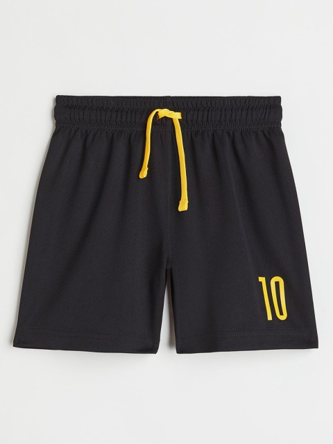 

H&M Girls Black Typography Printed Loose Fit Sports Shorts