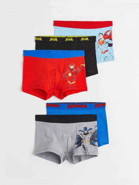 

H&M Boys Pack Of 5 Printed Boxer-Style Briefs, Black