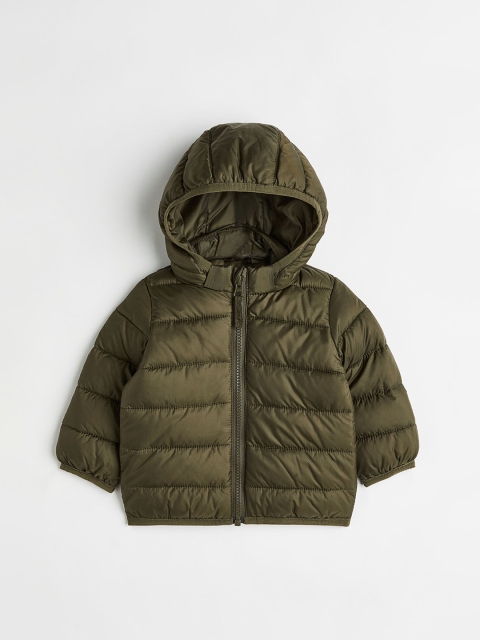

H&M Girls Olive Green Hooded Puffer Jacket