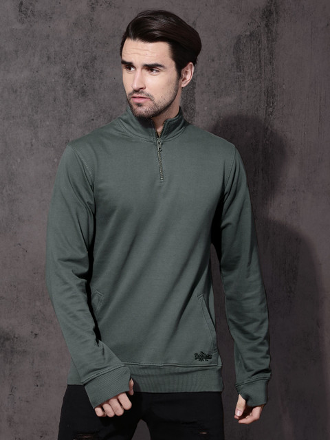 

Roadster Men Grey Solid Sweatshirt, Charcoal