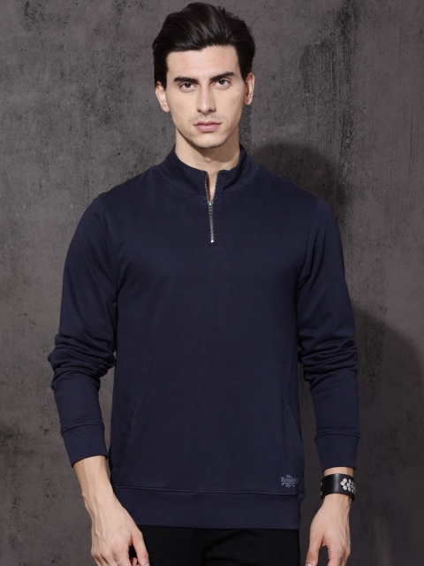 

Roadster Men Navy Blue Solid Sweatshirt