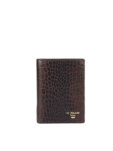 

Da Milano Men Brown Textured Leather Two Fold Wallet