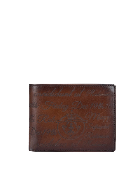 

Da Milano Men Brown Textured Leather Two Fold Wallet