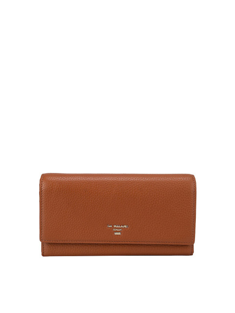 

Da Milano Women Brown Textured Leather Three Fold Wallet
