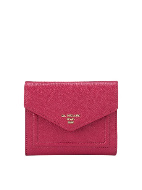 

Da Milano Women Pink Textured Leather Three Fold Wallet