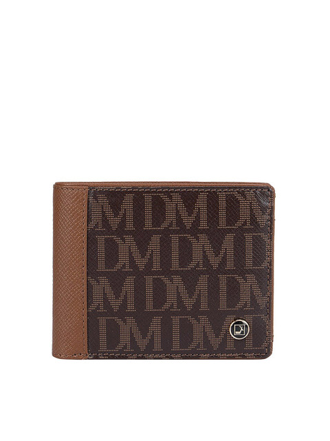 

Da Milano Men Brown Typography Textured Leather Two Fold Wallet