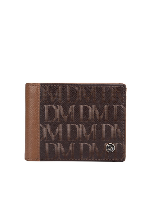 

Da Milano Men Brown Typography Textured Leather Two Fold Wallet