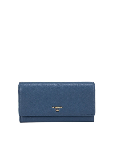 

Da Milano Women Blue Textured Leather Three Fold Wallet