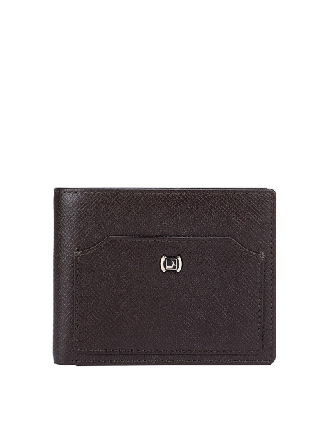 

Da Milano Men Brown Textured Leather Two Fold Wallet